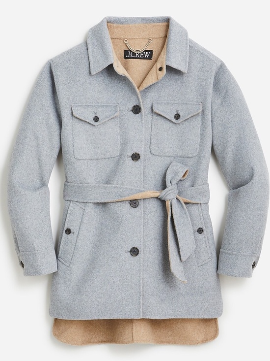J. Crew Tops - NWT! 🩶 J. Crew Double Faced Wool Shacket, Grey/Camel, Size M